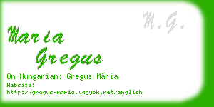 maria gregus business card